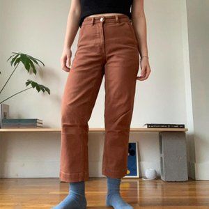 Everlane Straight Leg Burnt Orange Pants (size 4)